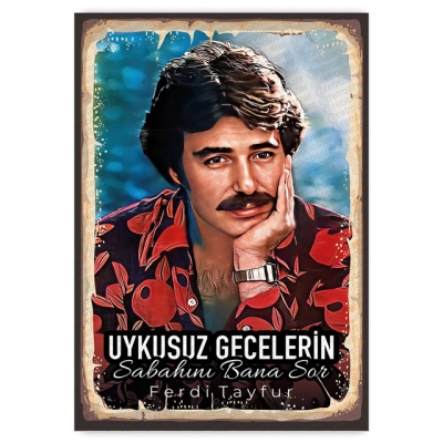 Ferdi Tayfur - ahşap retro poster